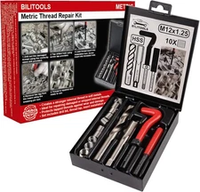 BILITOOLS M12x1.25 Thread Repair Kit, HSS Drill Helicoil M12 x 1.25 