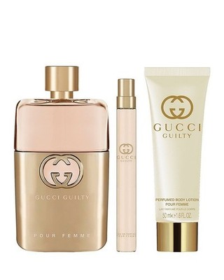 Gucci Ladies Gucci Guilty Pour Femme 3pcs EDP Gift Set Fragrances 3616304678981
