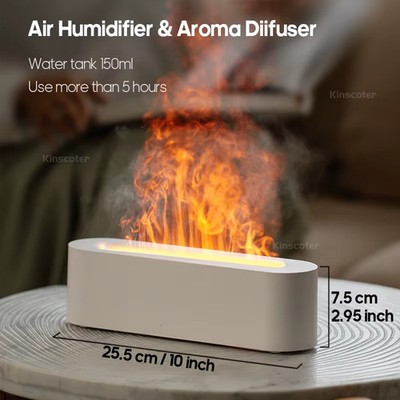 Flammeneffekt Aroma Diffuser Ultraschall Luftbefeuchter für Aromatherapie 150ml Öl