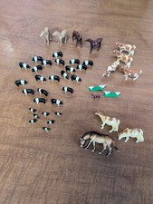 Lot of 50 Miniature Plastic Farm Animals pigs cows horses hens
