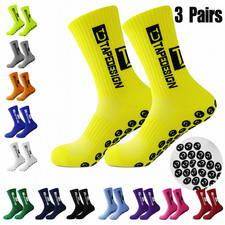 3 Pairs Anti Slip Sock Sport Grip Football Soccer Baseball Basketball Size 7-11