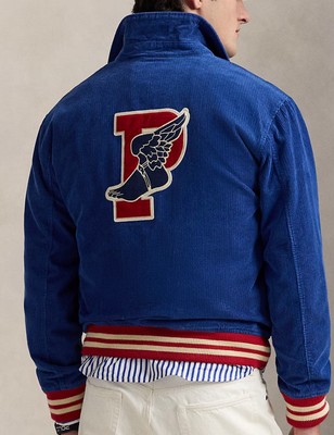 $548 MSRP Polo Ralph Lauren P Wing Corduroy Letterman Varsity
