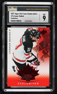 2021 Upper Deck Team Canada Juniors Exclusives /250 Connor Bedard CSG 9 Mint i2u