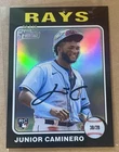 2024 Topps Heritage #267 Junior Caminero RC Chrome Black Border Refractor /75