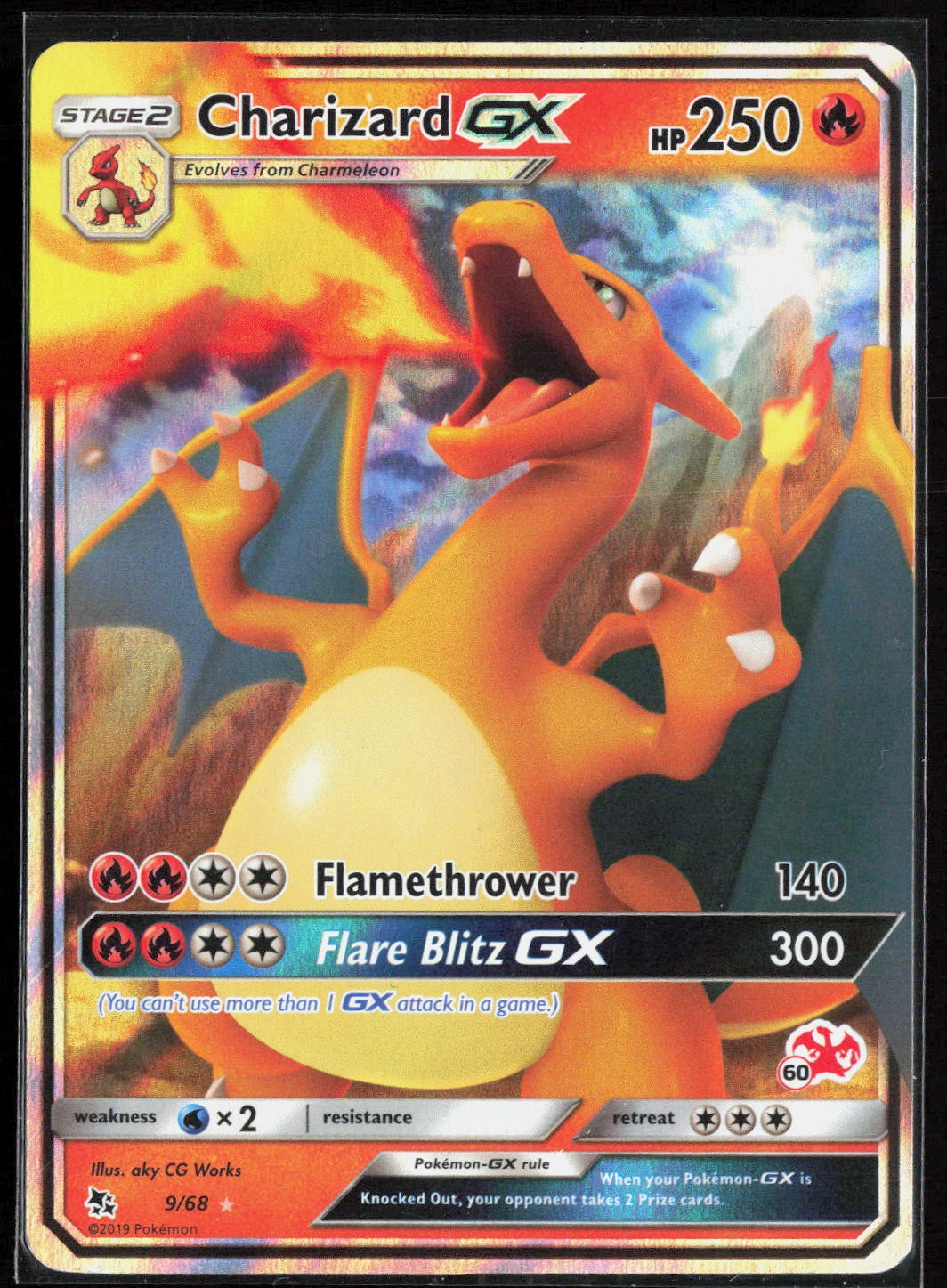 Pokemon Charizard GX (#60 Charizard Stamped) Battle Academy 009/068 Promo LP