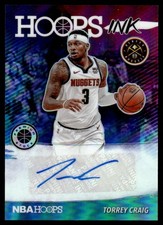 2019-20 Hoops Premium Stock Ink Torrey Craig Auto Denver Nuggets #HI-TCR