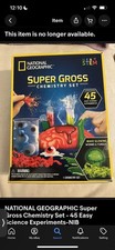 NATIONAL GEOGRAPHIC Super Gross Chemistry Set - 45 Easy Science Experiments-NIB