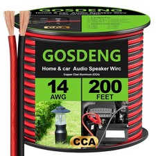 14 Gauge Speaker Wire- 200 Ft Spec Soft Touch Audio Wire for Car Stereos, Home T