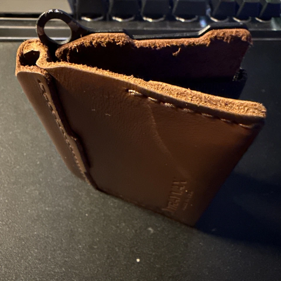 Cartera minimalista de cuero marrón cuaderno Trayvax Summit Foto 4 de 4