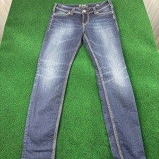 Silver Jeans Co. Suki Mid Super Skinny Denim Jeans W29 L29 Dark Wash