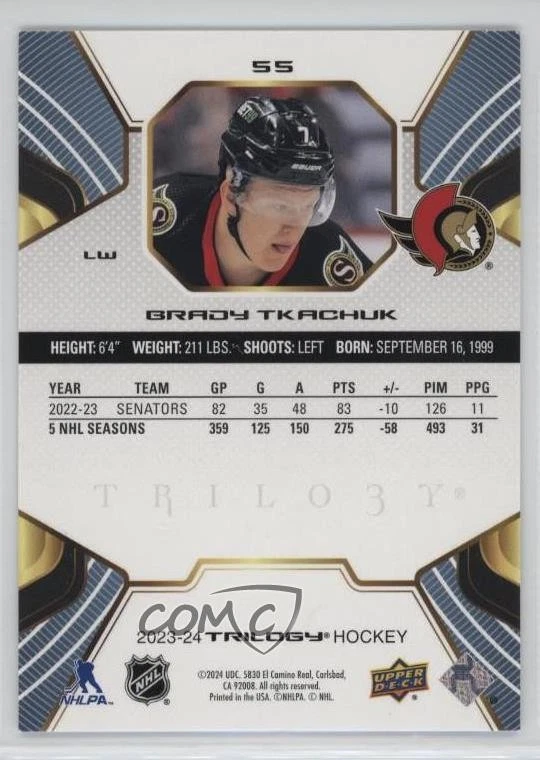 2023-24 Upper Deck Trilogy Brady Tkachuk #55 - Image 2 of 2