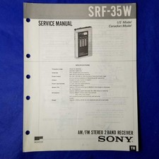 SONY SRF-35W Service Manual Original Paper OEM Repair Guide - USA