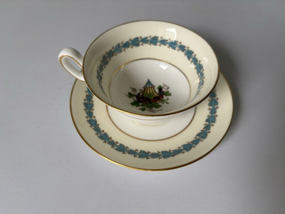 Vintage Wedgwood Appledore Bone China Teetasse & Untertasse W3257 Creme