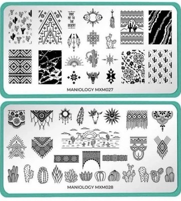 HTF Maniology MXM March 2020 Nail Stamping Plates - MXM027 & MXM028 complete set