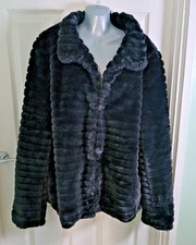 Dorothy Perkins Tall schwarze Kunstfelljacke Gr. 18 neu ohne Etikett