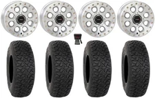 System 3 SB-7 15" Wheels Machined (6+1) 33" DX440 Tires Kawasaki Mule Pro FXT