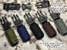 20 22mm Black Green Gray Handcrafted Paracord Straps for Most Watches Fire knife