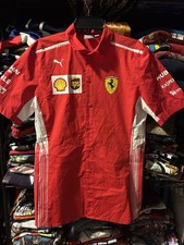 Puma Ferrari Scuderia Shirt Men  s Small Red Short Sleeve Button Up Formula 1 NEW