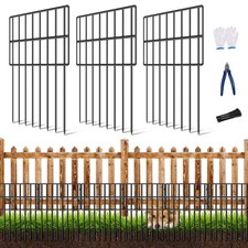 25 Pack Garden Animal Barrier Fence, 17in H x27ft L No Dig Decorative Fence...