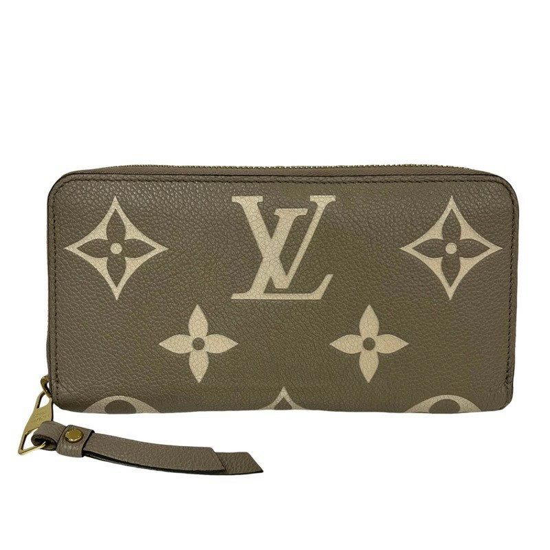 LOUIS VUITTON Zippy Wallet M69794 Monogram Empreinte Leather Creme Used