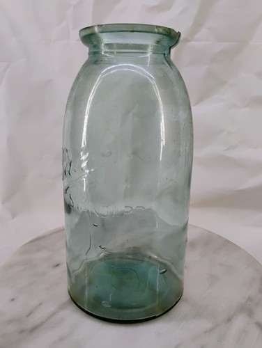 Antico vaso da mezzo gallone con sigillo di cera blu standard a sfera - tripla L ed estesa A - Foto 2 di 12