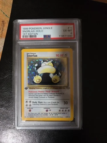 1999 Pokemon Jungle Snorlax Holo 1st Edition #11 PSA 6