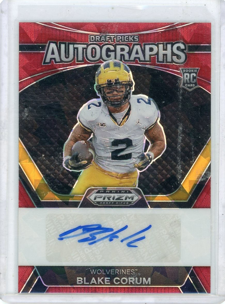 2024 PRIZM DP #DPA-BCM BLAKE CORUM AUTOGRAPH "RED ICE" RC (RAMS/MICHIGAN) 012026