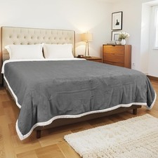 Electric Heated Blanket Twin Size 62" x 84", Soft Flannel Heating Blanket for...