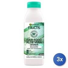 3x Garnier Balsamo Per Capelli Fructis Hair Food Aloe Vera, 350 Ml