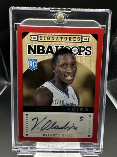 2013-14 NBA HOOPS Signatures Victor Oladipo #185 Red /49 (AU, RC) Magic