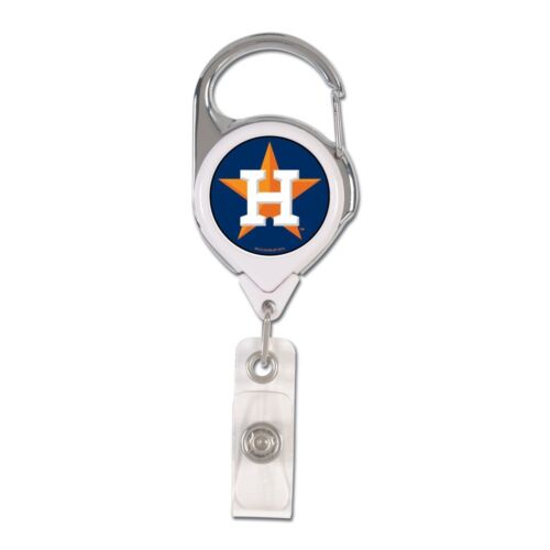 HOUSTON ASTROS PREMIUM METAL RETRACTABLE ID BADGE HOLDER KEY CHAIN 👀🔥
