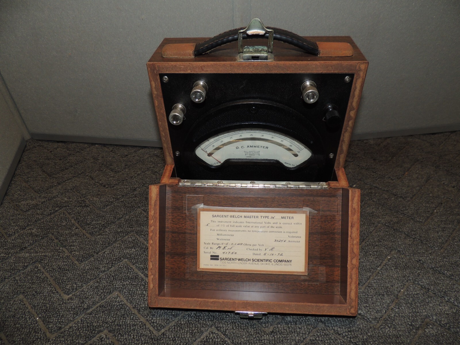 Vintage Welch D. C Ammeter Type W Welch Scientific Co
