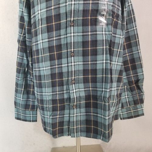St John's Bay flannel shirt men's XL extra large green Tartan plaid cotton NEW - Picture 3 of 13