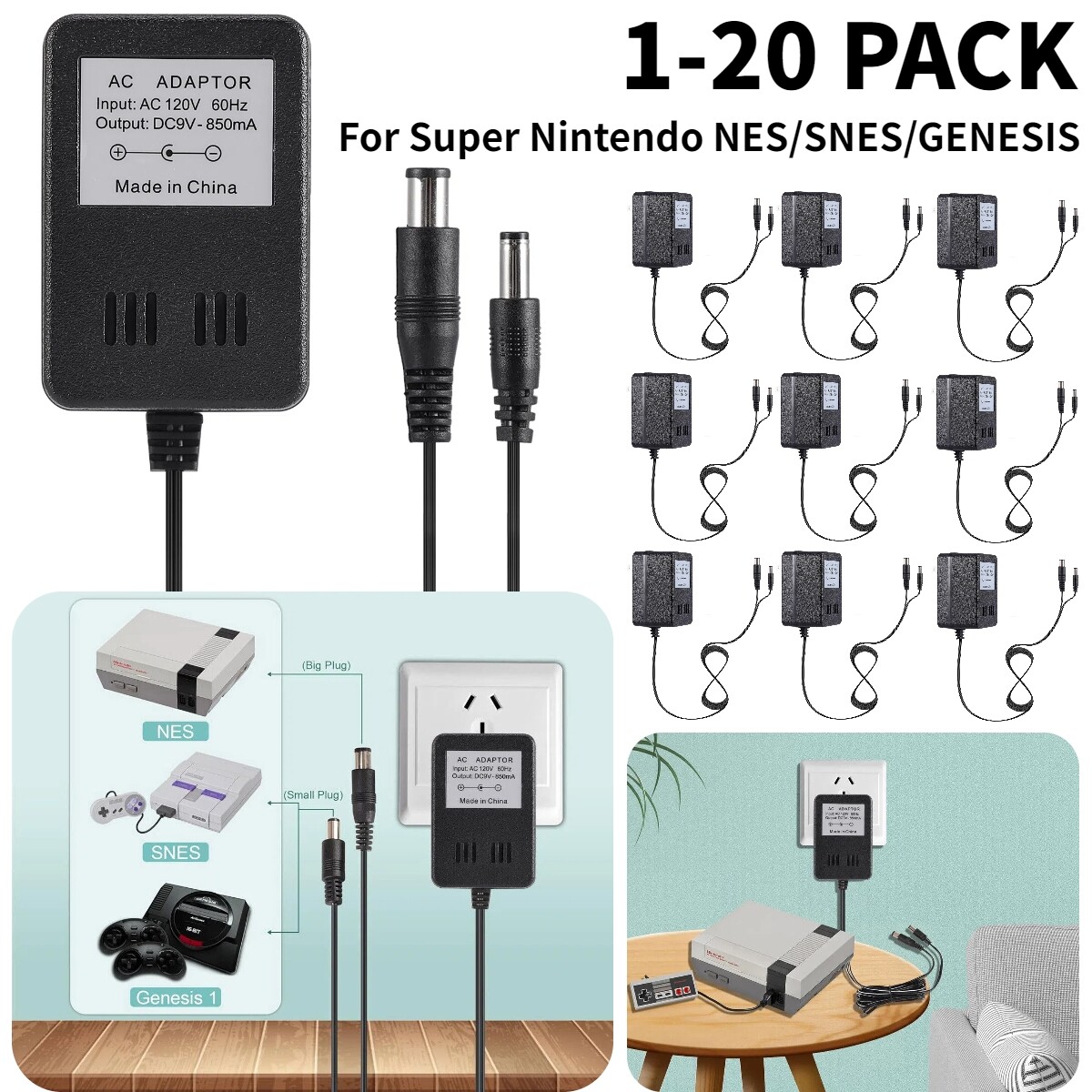 Cord For Super Nintendo Nes/snes/genesis