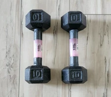 10 Lb. Set (20 Lbs.) Dumbbells for BODYBUILDING - WEIGHT LIFTING - GYM - FITNESS