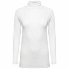WOMENS LADIES POLO NECK ROLL NECK TURTLE NECK JUMPER PLAIN TOP LONG SLEEVE 8-26