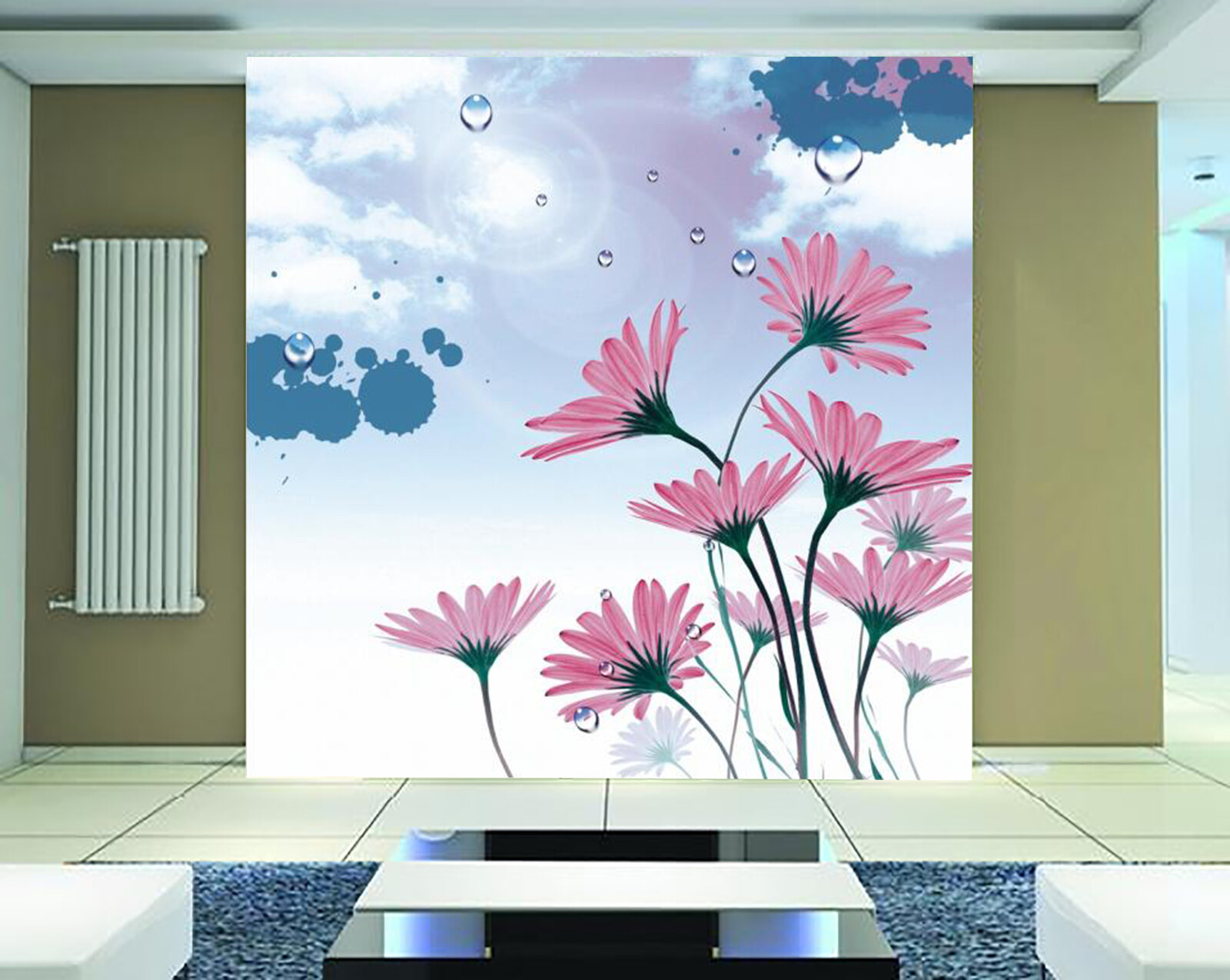 3D Pink Flower 2070NA Wallpaper Wall Mural Removable Self-adhesive Fay
