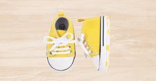 Baby Boy Girls High Top Soft Anti-Slip Sole First Walkers Shoes All Star Style