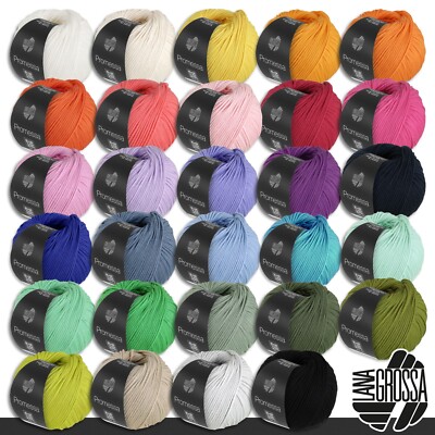 Lana Grossa 50 g Promessa Schlaugarn Wolle Bio Baumwolle 29 Farben