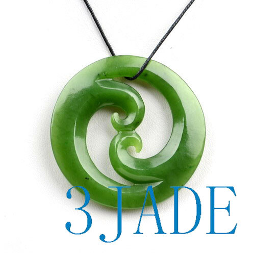 81stgeneration Collana Pendente Giada Nefrite Pietra Verde Koru