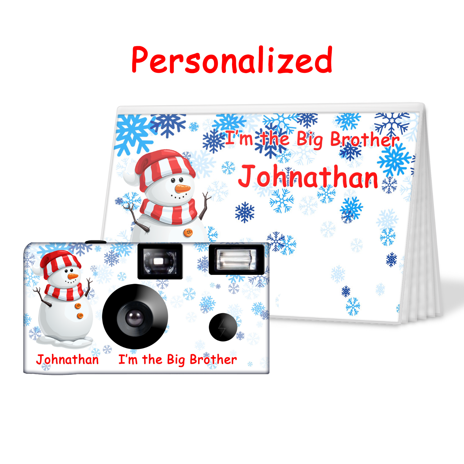 I'm The Big Brother Gift Disposable Camera & Photo Album-Snowman (PK-53200)
