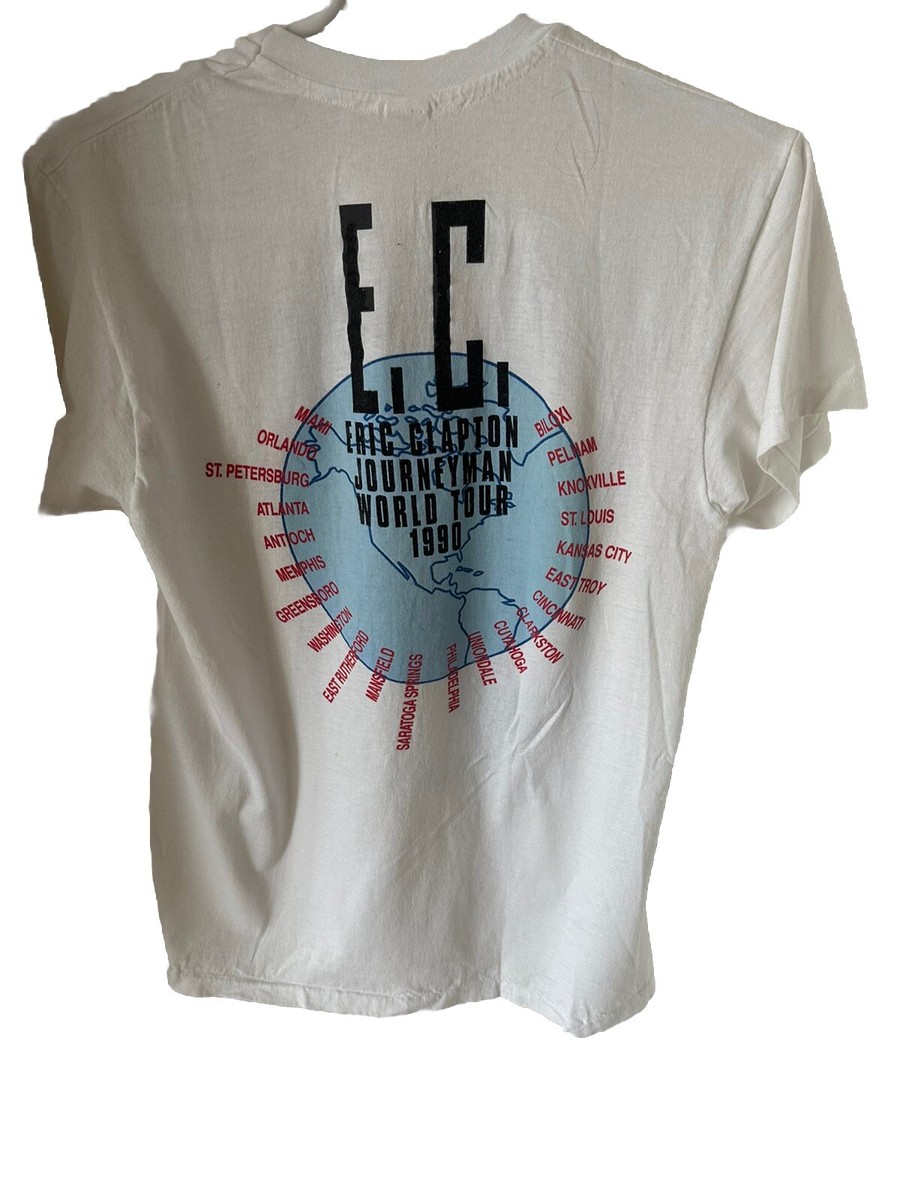ERIC CLAPTON JOURNEYMAN TOUR 1990 Tシャツ L 1990 Eric Clapton Journeyman World Tour T-Shirt – VintageFolk