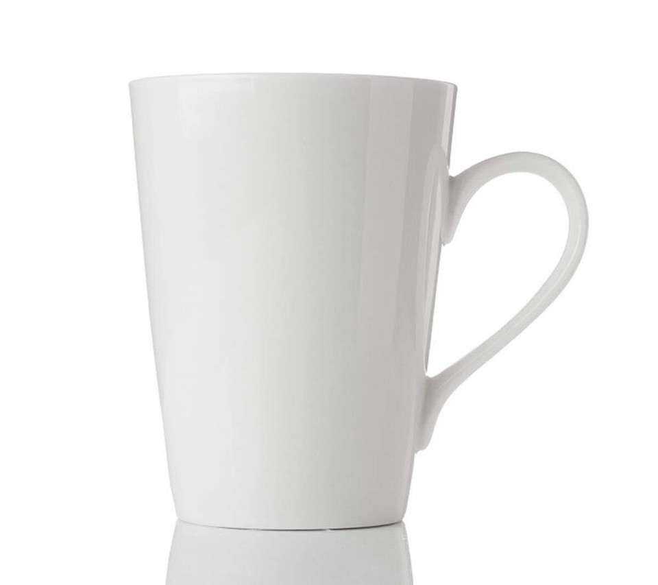 10 Ounce Porcelain Mugs, Set of 6, Tea and Coffee Mug Set, Ivory White