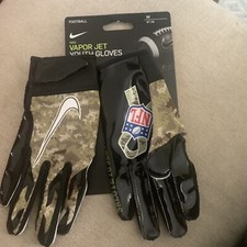 Nike Vapor Jet 6.0 NFL Salute To Service Football Youth Gloves Black Camo size M