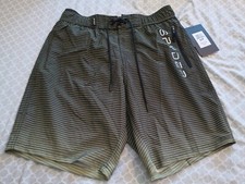 Spyder Men's Swim Trunks Mesh Lining Size Small Black Green Stripes NWT