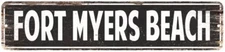 Fort Myers Beach Vintage Look Personalized Metal Sign Chic 4x18 104180008275