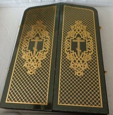 Russian  wood  Triptych Icon Saint Sergey / Sergius/ Radonezhsky 