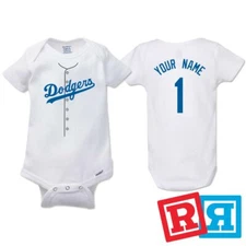 Personalized Los Angeles LA Dodgers Gerber Baby Onesie® Cotton Custom Bodysuit