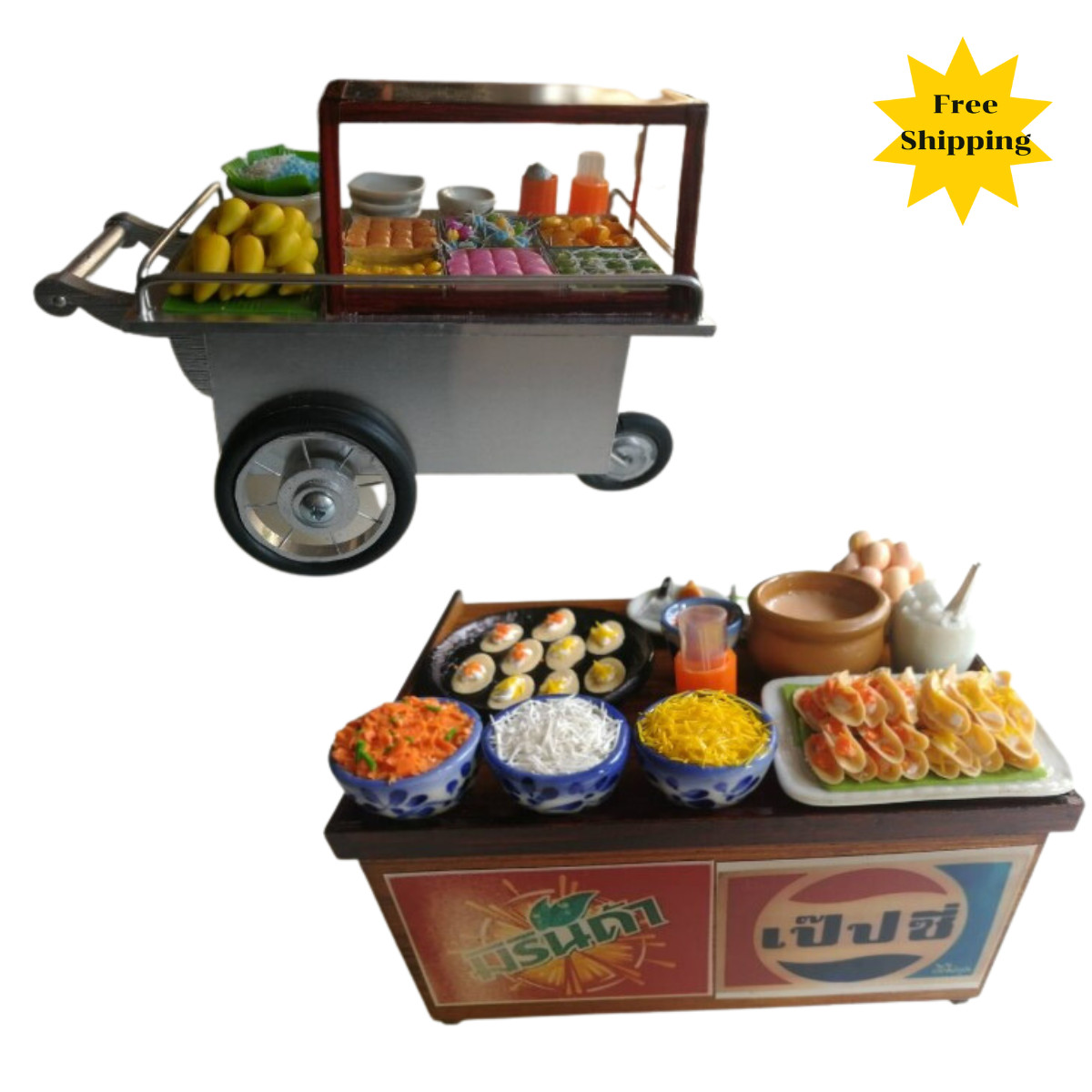 Modelo tailandés mostrador juguete de mesa coche casa de muñecas venta mango escala 1:12