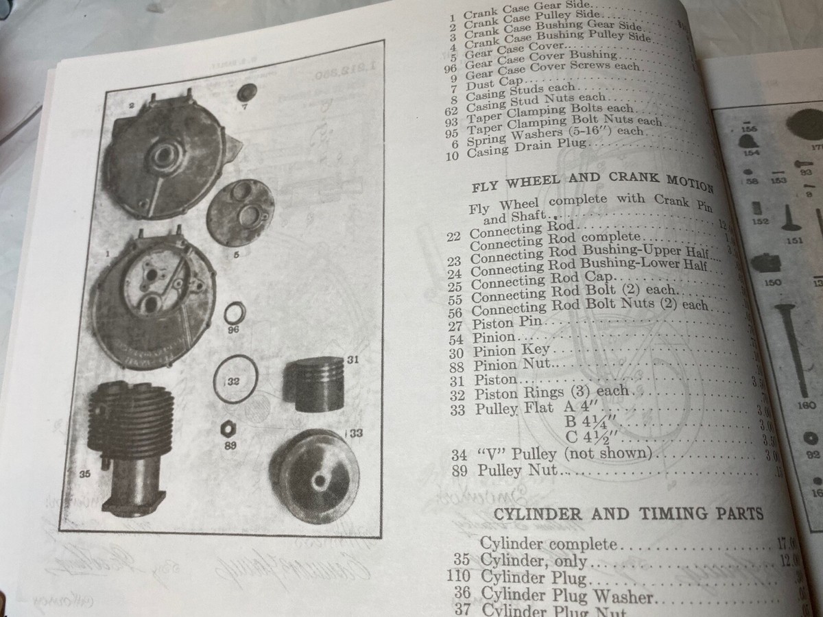 Harley 1909-1932 Parts Catalog Manual Strap Tank Single JD, VL DL